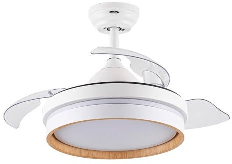 FABRILAMP Ventilador Dc Nalon 48w Blanco/haya 3aspas 91d 4800lm 6vel 3000-4500-6000k Remoto+memoria+temporizador
