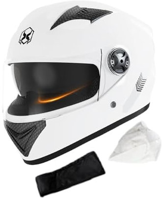 Casco integrale con visiera parasole, casco da moto integrato con parasole per moto, per uomo, traspirante, per uomo e donna
