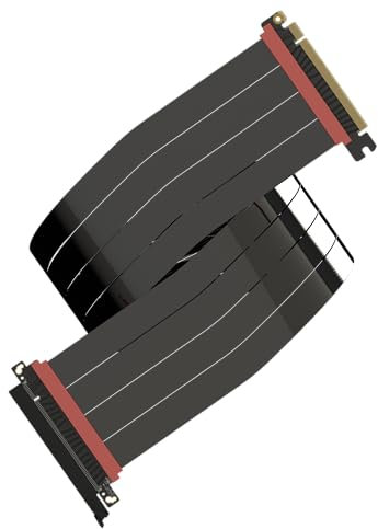 LINKUP - AVA5 PCIE 5.0 Riser Cable [90cm (Total Length 94cm)] RTX5090 RX9070 GPU Ready | x16 128GB/s Speed | Compatible with PCIe 4.0 & WRX80/WRX90E | Straight, Black