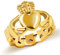 JunyiDIY Goldplattierter Claddagh Keltischer Knoten Ring - Eleganter Edelstahl Schmuck für Ehefrau Ehemann Eltern an Geburtstagen Erntedankfest (Größe 7)