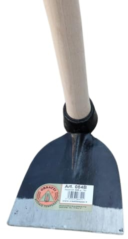 Zappa Orto Orsatti in Acciaio Forgiato - Occhio Tondo da 40 mm, Manico in Legno di Faggio 110 cm, Tipo Spagna - Peso 750g - Robusta e Affidabile