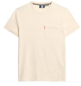 Superdry Herren Gewaschenes Essential T-Shirt mit Tasche Verwaschene Kreide XXL