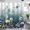 APROPHIC Rideau de Douche Rideau Douche Libellule 180 x 180 cm Rideau Baignoire Plante Imperméable Rideau de Salle de Bain Tissu en Polyester Fleur Décoration Bleu avec 12 Accrocher