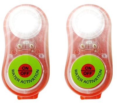 Lumière stroboscopique marine – 2 balises de localisation personnelles pour la navigation de plaisance | Éclairage automatique activé par l'eau pour yacht de ponton de bateau de kayak