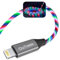 LED iPhone Charger Cord Light Up Lightning Cable | MFi Certified Apple Charger | Cool USB Fast Charging for iPhone 12 11 Pro Max XR X SE 8 Plus, iPad iPod and More (Multicolored, 3ft)