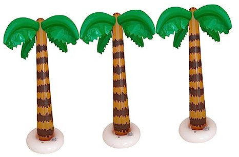 IWOWHERO 3st Aufblasbare Kokospalme Handfläche Aufblasen Dekoration Für Strand-mottopartys Aufblasbare Groß Hohe Aufblasbare Palmen Sprengen Aufblasbares Strandspielzeug PVC