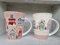Arinosa Weihnachtstassen 2 er Set Pastell Häuschen Rosa Keramik 12x11x9cm 350ml