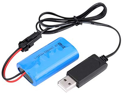 7.4V 500mAh Rechargeable Battery, Rechargeable Lithiumion Polymer Battery with USB Cable Designed for WPL Crawler Military RC Car