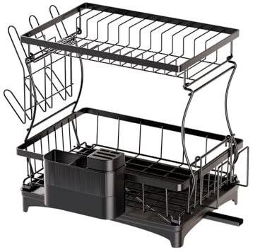 Bridgify Escurridor de platos de dos niveles