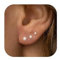 FUNEIA 3 Paar Ohrstecker Gold Set Damen 14K Vergoldet Wasserfeste Ohrringe 925er Sterling Silber Stecker Klein Zirkonia Herz Mehrere Ohrlöcher Schmuck