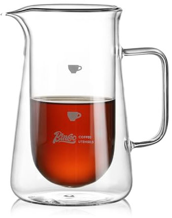 Double Wall Glass Coffee Carafe - Coffee Decanter Coffee Server for Pour Over, Coffee Pot, Borosilicate Glass For Coffee, Tea, Whiskey, Cocktails & All Beverages