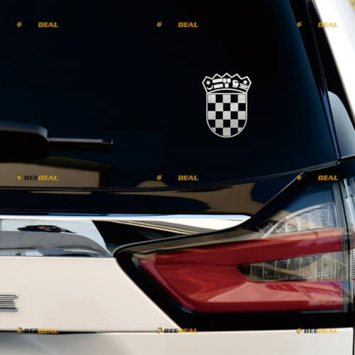 Kroatien Republik kroatisches Wappen Decal Aufkleber Vinyl - 2er Pack Silber, 10,2 cm - ohne Hintergrund, konturgeschnitten für Auto Boot Laptop Becher