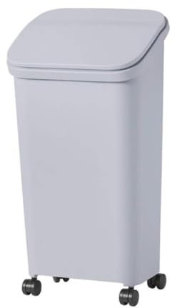 CAFIEDR Mülleimer, Abnehmbarer Mülleimer mit Rolle, Kunststoff-Mülleimer, schiebbarer Papierkorb, Haushaltsküchen-Abfallrecyclingbehälter für das Home Office, platzspar(Grau 20L)