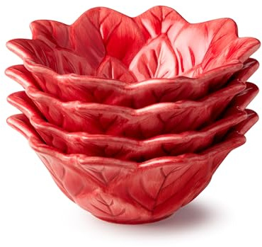 Winterblüten Weihnachtsstern-Eisschalen – Set mit 4 roten 3D-Weihnachtsmotiven aus Keramik mit Blumenmotiv für Eis, Süßigkeiten, Snacks und Desserts, festliches Weihnachtsgeschirr für Unterhaltung und