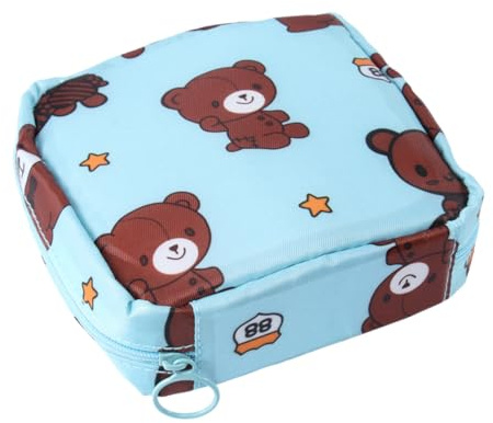 IWOWHERO Porte-Serviettes Hygiénique Bleu Pour Femme Imprimé Organiseur De Quantité Grand Marron