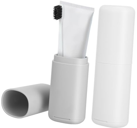 TOYZFRIENDY 2 Pcs Portable Toothbrush Travel Holder Case with Tight Seal Large Capacity PP Material Lightweight Toothbrush and Toothpaste Storage for Travel and Toiletries