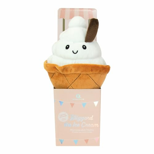Aroma Home Microwavable Hottie Heated Snack Shaped Plush Lavender Scented Hot Cold Pack (Blizzard the Ice Cream)