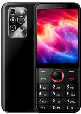 JtQtJ Unlocked Senior Cellphone 2.8-inch screen with 128 MB ROM Supports Dual-SIM, FM Radio/Flashlight/SuperTouch/Bluetooth Android Mobile Phone (Black)