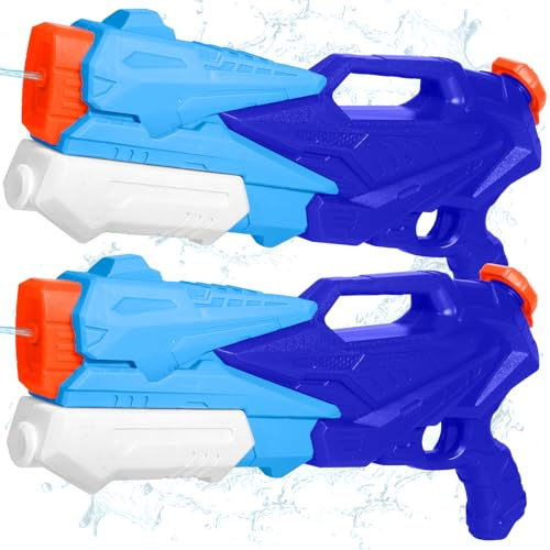 GQBVPN Puissant Pistolet à Enfant - 2 Packs Pistolet à Eau pour Enfants avec 26-33 Pieds Tir à Longue Distance - Jouets d'été pour Fille Garçon Piscine Jardin Plage Lutte Contre l'eau