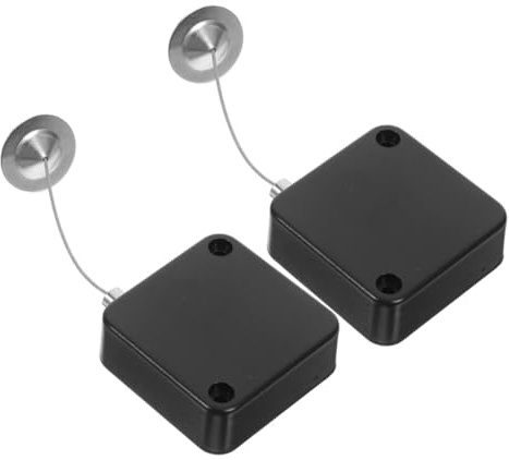 Levemolo Retractable Security Cable Tether Lock Black Abs and Stainless Steel 2pcs with Steel Wire Theft-Prevention Design for Tablets and Gaming Controllers for Supermarkets