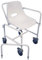 Aidapt Charing Mobile Shower Chair Wheeled Fixed Height,2 Braked Castors at Rear,Push Handle for Carer Easy Side Transfer Elderly,Disabled,Pregnancy SUPPLIED ASSEMBLED NO TOOLS REQUIRED
