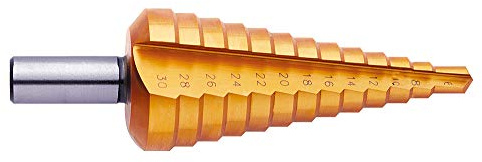Exact Stufenbohrer mit gerader Nute, 6-30mm, HSS, TiN-Beschichtung