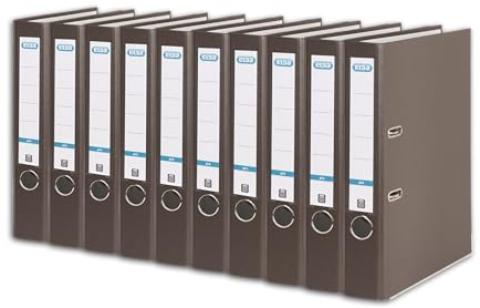 Elba Ordner A4, Smart Pro, 5 cm schmal, Kunststoff außen, braun, 10 Stück