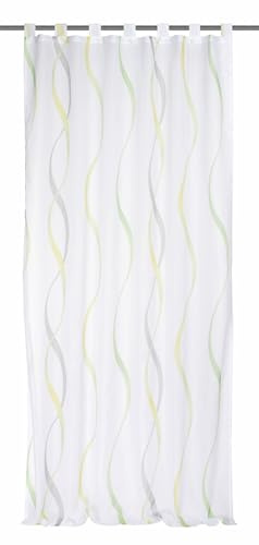 Home fashion 48107-868 Schlaufenschal Bedruckt, 245 x 140 cm, Voile, grün