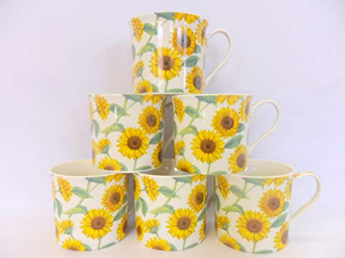 Set of 6 Sunflower China Palace Mugs.
