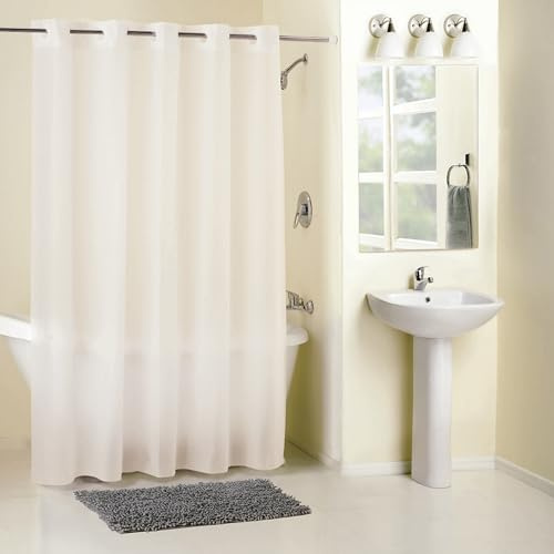 Hookless Shower Curtain, Ethylene Vinyl Acetate, Frosty, PEVA