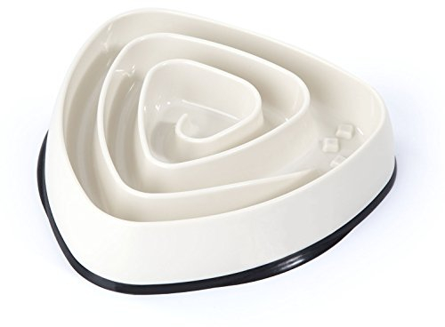 Edupet 06027AA Futternapf, Anti-schling Napf, Fressnapf, Feeder slow Eating, Slow Feeder, für kleine bis mittelgroße Hunde, 300ml, Durchmesser: 21 cm, beige