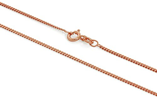 in Rotgold getauchtes Sterlingsilber 1 mm Panzerkette 45,7 cm (18 Inches)