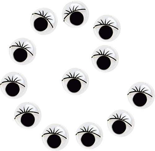 i-mondi® Wackelaugen selbstklebend 8mm 10mm 15mm 20mm sortiert mit Lid schwarz 75 Stück