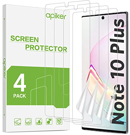 apiker 4pcs Film Protection Ecran pour Samsung Galaxy Note 10 plus/Note 10 Pro, Film en TPU Souple, Haute Sensibilité Tactile, Ultra HD,Anti-Rayure