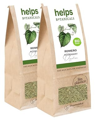 INFUSIONES DE HELPS - Infusión de romero a granel orgánico. Infusión digestiva, Carminativa, relajante y anti-ansiedad. Bolsa a granel 100 gramos.