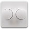 OPUS® 55 Abdeckung für Doppel Rotary Dimmer, Polarweiß, AUF-AUF-AN, Druckknopf