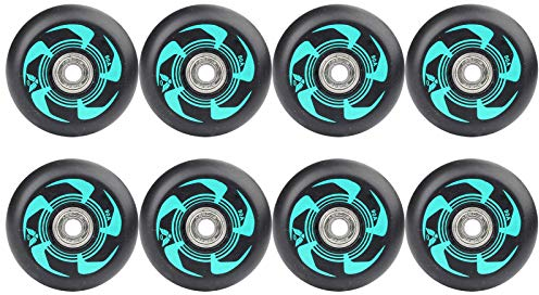 JHKJ Inlineskate-Rollen, Rollschuh-Bremsrad mit ABEC-9-Kugellagern, 72 mm, 76 mm, 80 mm, 90 A, Hockey, Grün, 80 mm