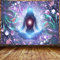 Puurbol Mädchen in Lotus Meditation Wandteppich für Schlafzimmer Spirituelles Universum Yoga Wandbehang Groß 79x59