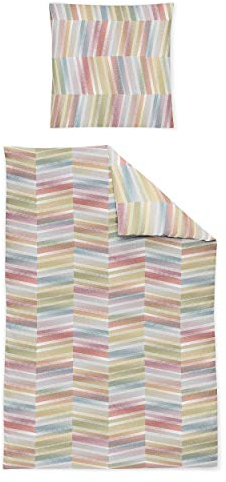 Irisette Interlock-Jersey Bettwäsche Set Bettwäsche 2 teilig Bettbezug 155 x 220 cm Kopfkissenbezug 80 x 80 cm Cora 8296-90 Multi
