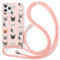 Yoedge 2 in 1 Handykette Handyhülle für Apple iPhone 6/6S 4,7 hülle, Silikon Motiv mit Kordel zum Umhängen, Verstellbarer Necklace, Vollkörperschutz Stoßfest Phone Cover für iPhone 6,Hund