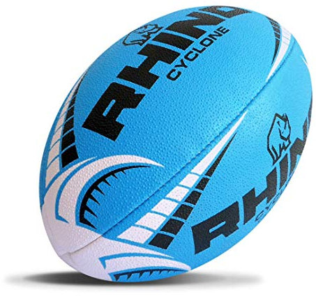 Rhino Cyclone Ballon de Rugby Bleu Taille 3