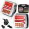 AGRISHOP Magnetisch Kabellos LED Rückleuchten Set 12V, Dynamische Anhänger Heckleuchten, Wasserdicht Rücklicht für PKW Wohnwagen Mit E-Mark