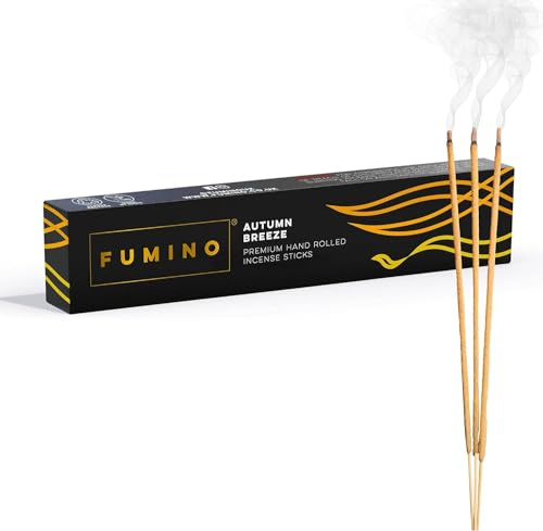 Fumino® Herbstbrise Handgemachte Räucherstäbchen - 14 Stäbchen pro Box (15g) Masala Agarbatti Joss Duftstäbchen für Entspannung, Meditation, Linderung von Stress und Ängsten - Dekoration