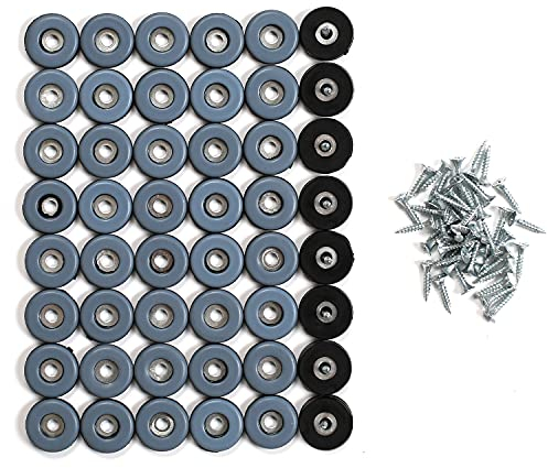 MaxAwe 50 Stücke Teflongleiter, Ø 25 mm Teflon Möbelgleiter zum Schrauben PTFE Gleiter, Furniture Glides mit Schraube