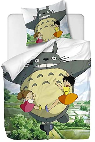 OliveSleep Bettwäsche Set 2 teilig,Anime Bettbezüg 135 x 200 cm und 1 Kissenbezüg 80 x 80 cm,Hypoallergenic,70% Polyester/30% Lyocell Mikrofaser Schlafkomfort und mit Reißverschluss - Muster 11