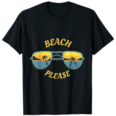 Beach please Sonnenbrille Meer Palmen T-Shirt