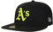 New Era 59Fifty MLB Neon Logo Athletics Cap Basecap Baseballcap Flat Brim Fitted Oakland (8 0/0 (63,5 cm) - schwarz)