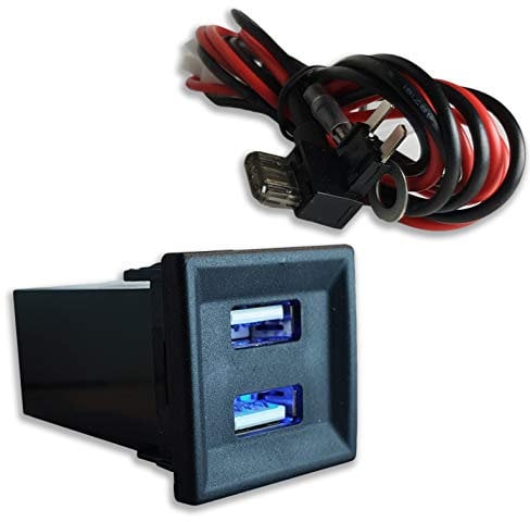 T5 QC 3.0 FAST CHARGE OEM Dual USB Phone Charger ports for VW/Volkswagen T5 - ASR Style Blue (STANDARD T5-2003-2009 ONLY) Quick Charger QC3.0