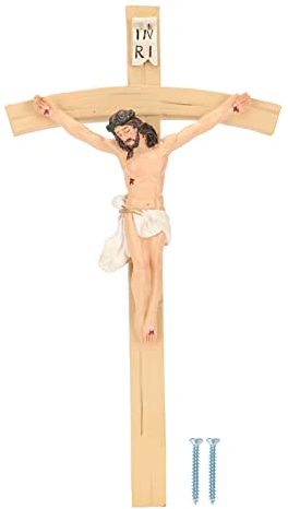 Pssopp Jesus Christus Kruzifix-Wandkreuz, Handgefertigt, Exquisite Details, Wanddekoration,