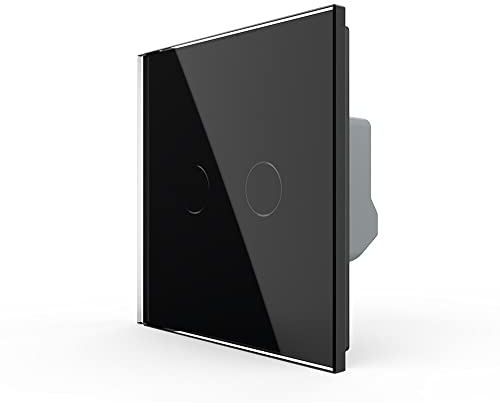 LIVOLO ZigBee smarter zweifacher Dimmer Schalter dimmbarer Serienlichtschalter Touch Wandschalter mit Glasblende in Schwarz VL-FC2D2Z-2G-C2-12